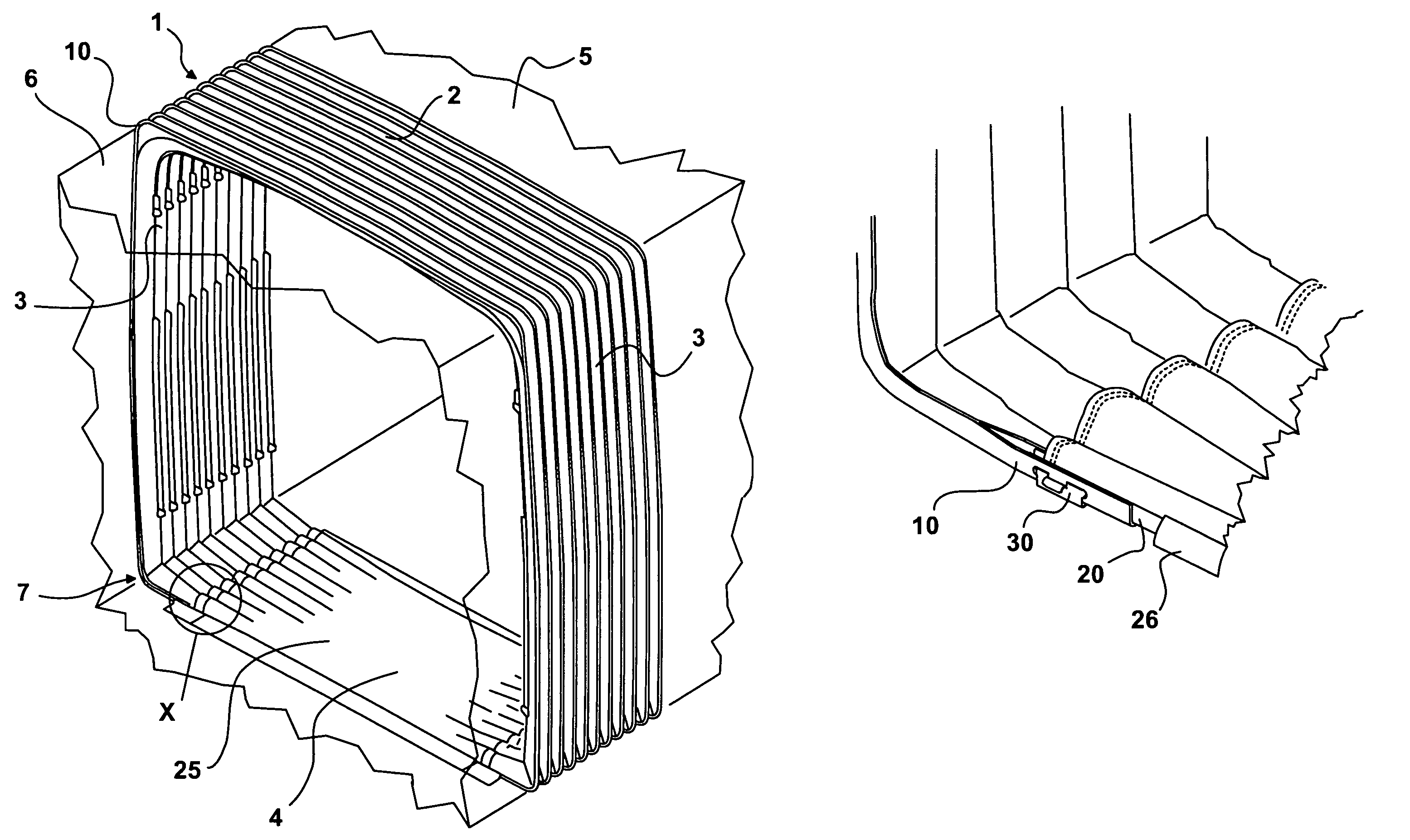 Bellows of a connection between two hinge-linked vehicles