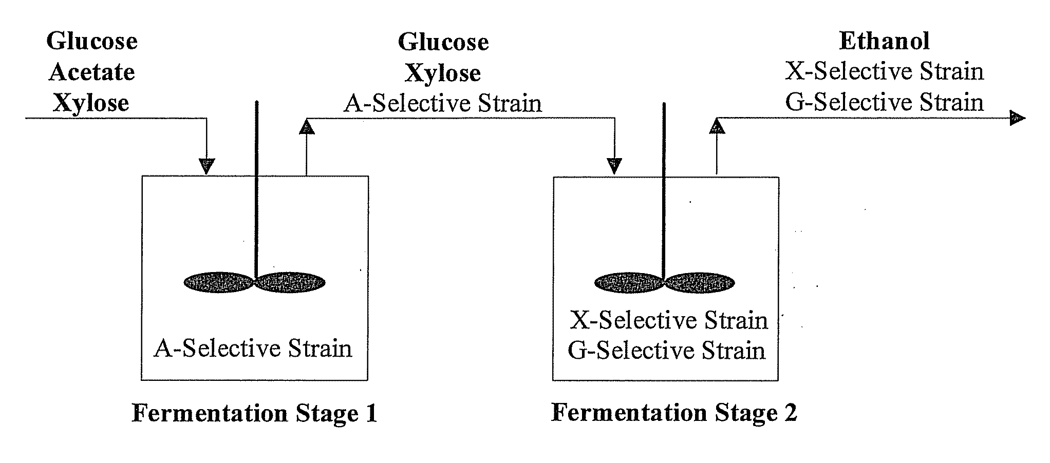 Substrate-selective co-fermentation process