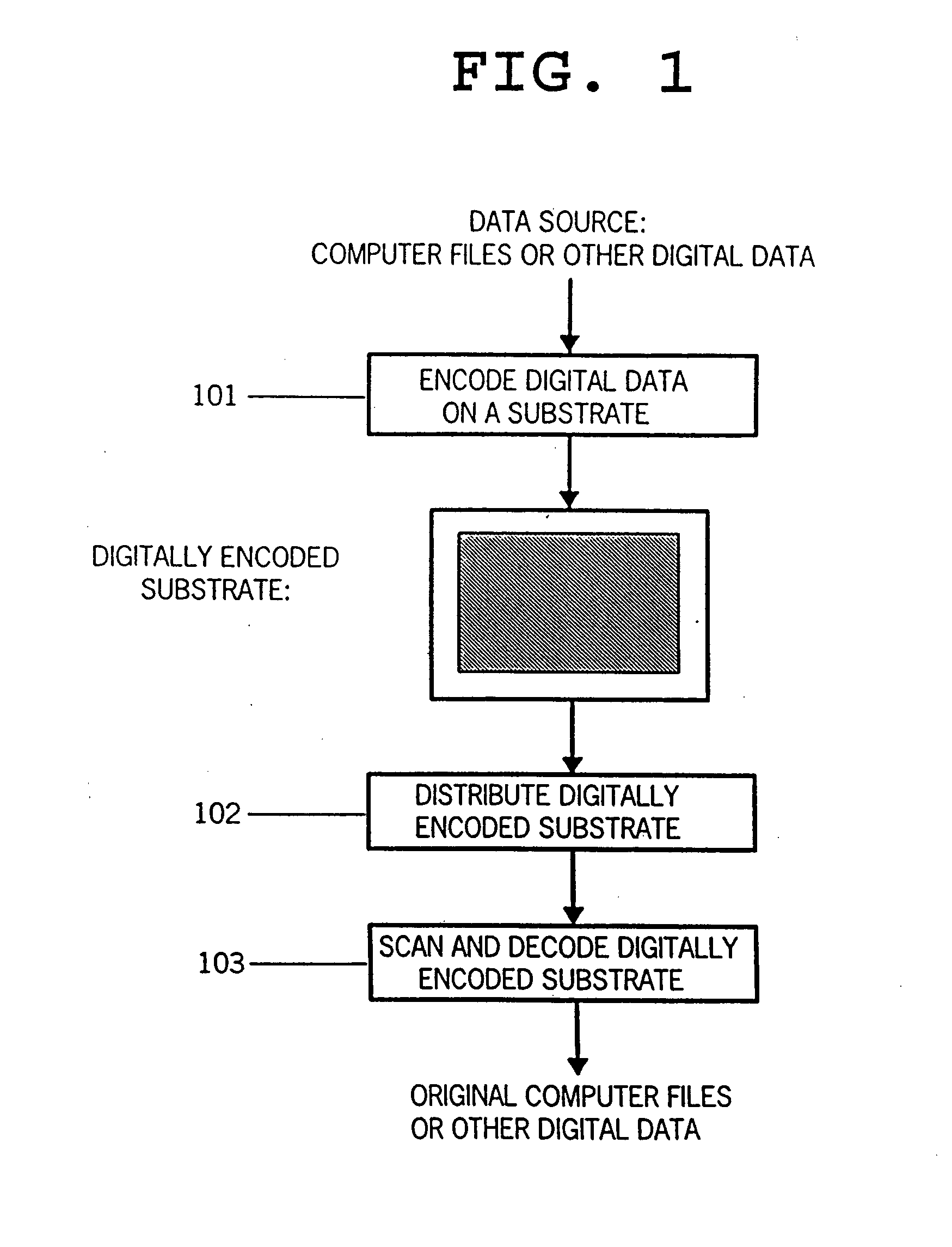 Variable formatting of digital data into a pattern