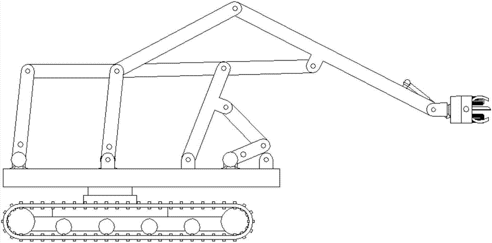 Automatic large-space two-structure-state metamorphic tree pruning and lumbering robot