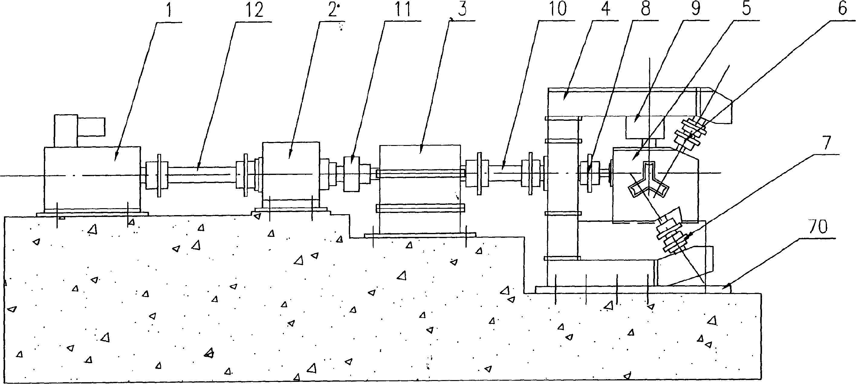 Rolling mill for wire rod material and tandem mill set