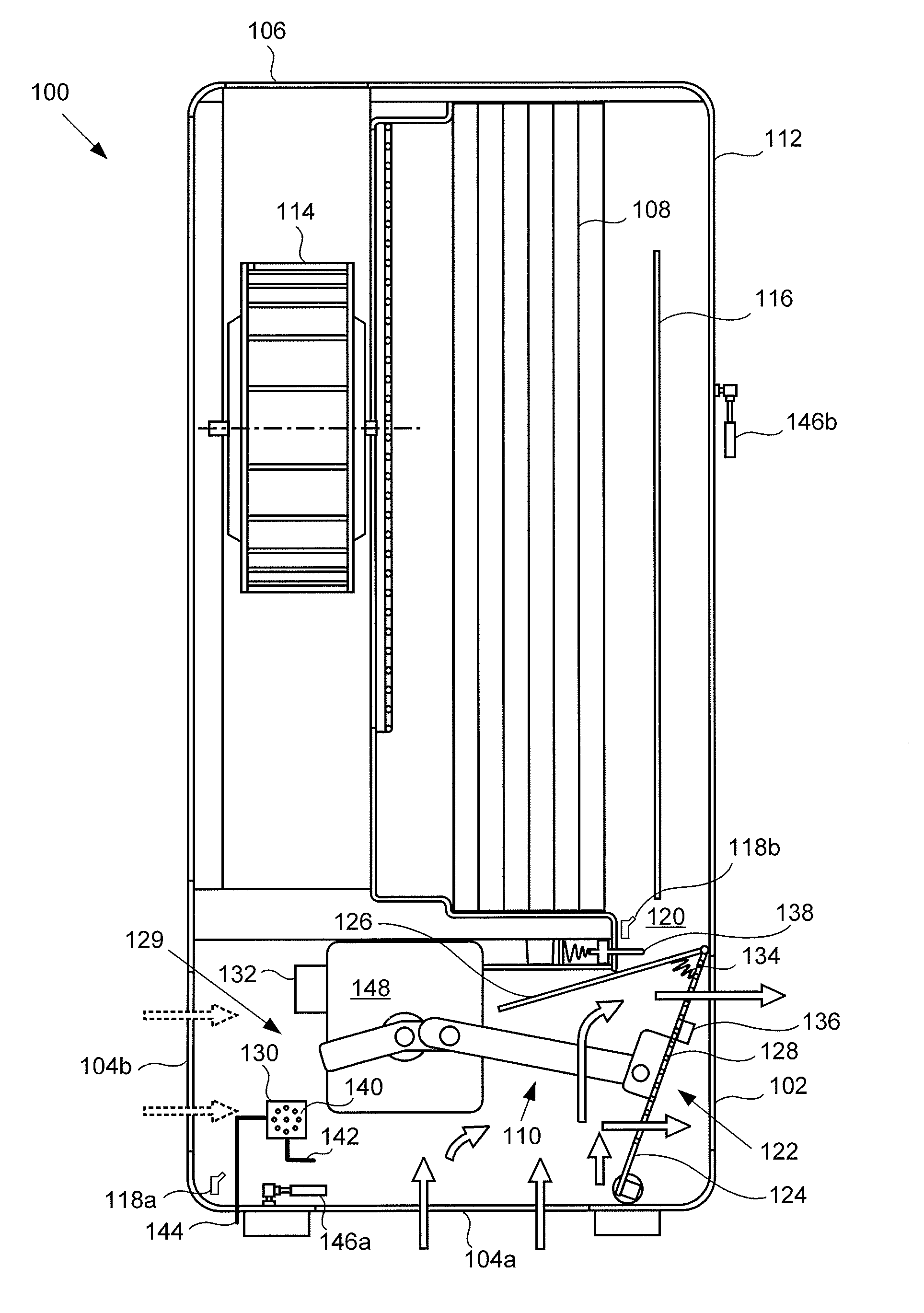 Room air purifier with pressurization relief