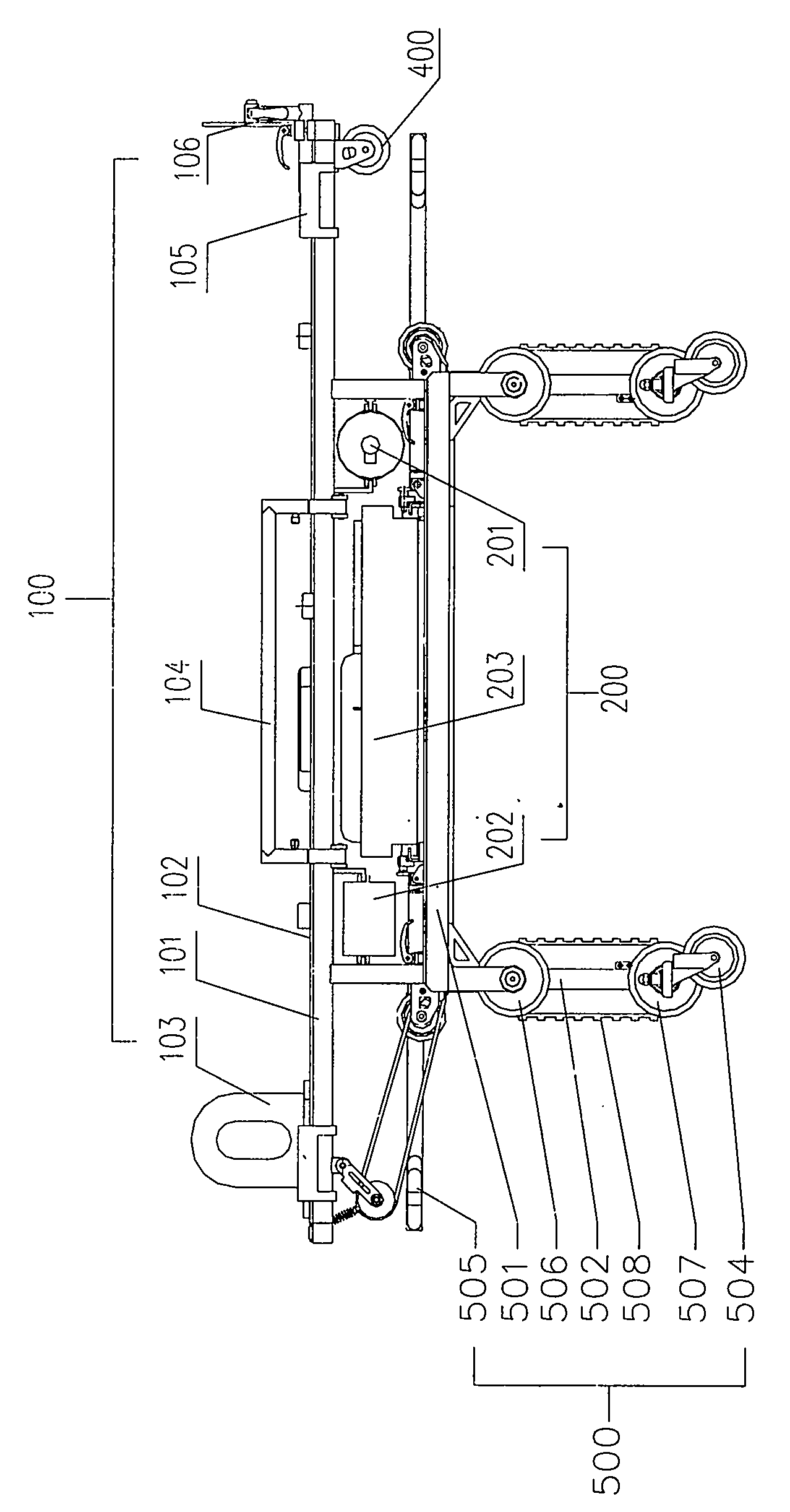 Movable type sick and wounded person first-aid and transfer device