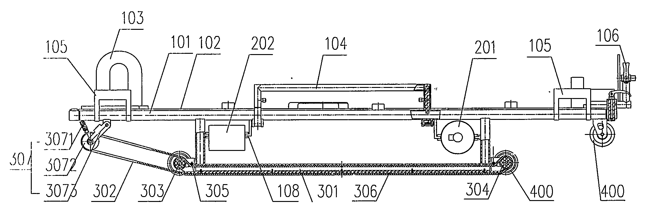 Movable type sick and wounded person first-aid and transfer device