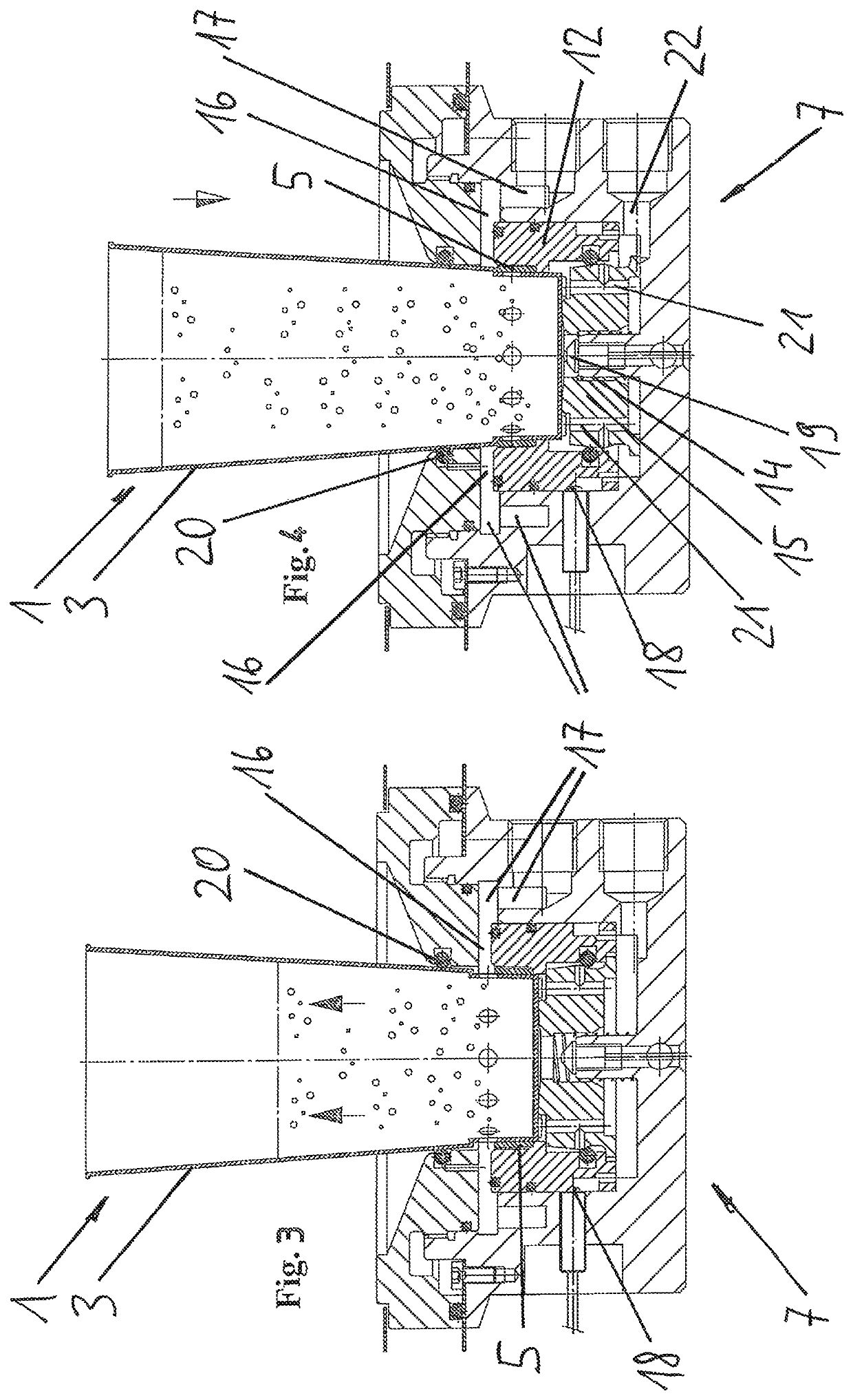 Container for receiving beverages and device for filling the container