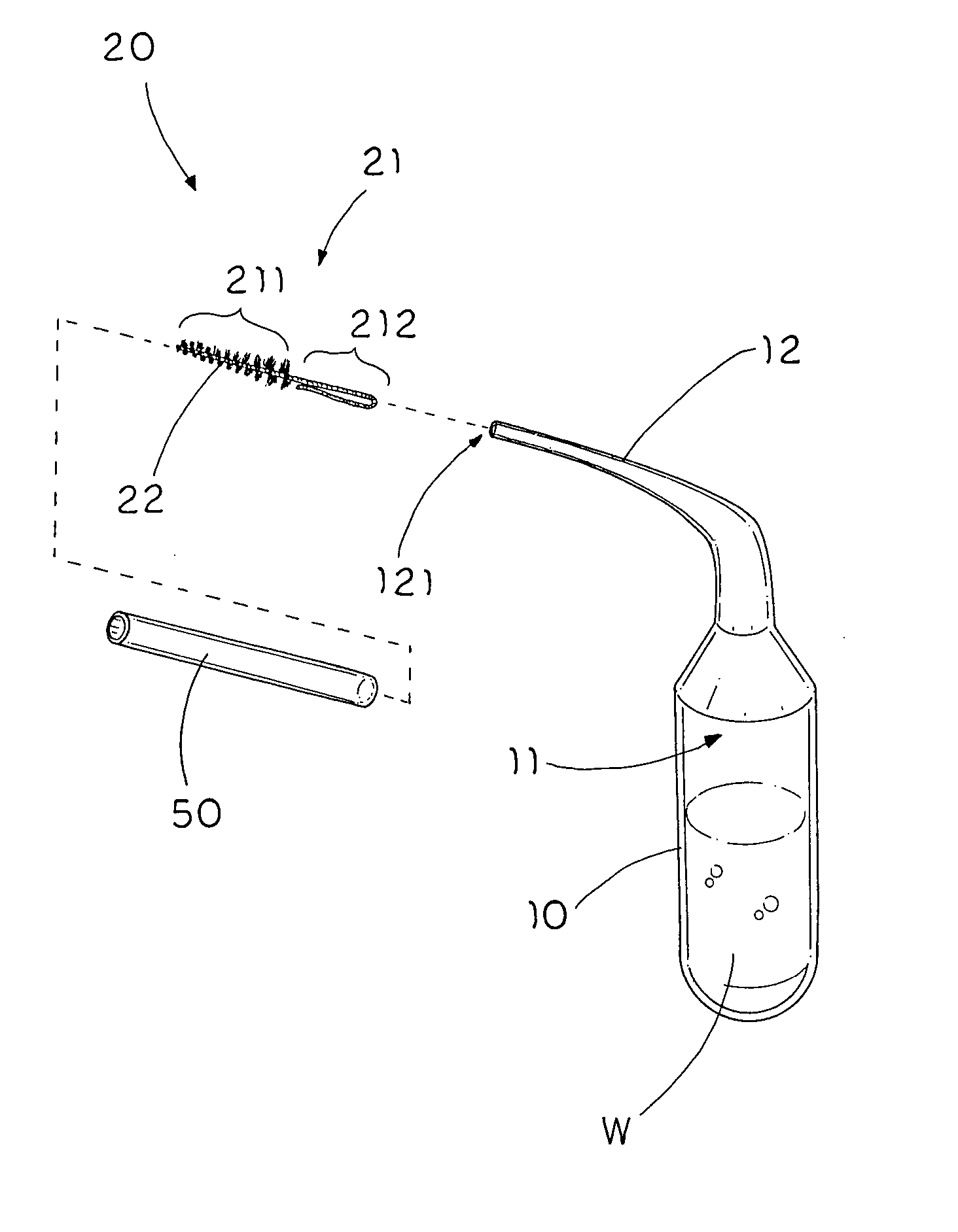 Interproximal squirt brush