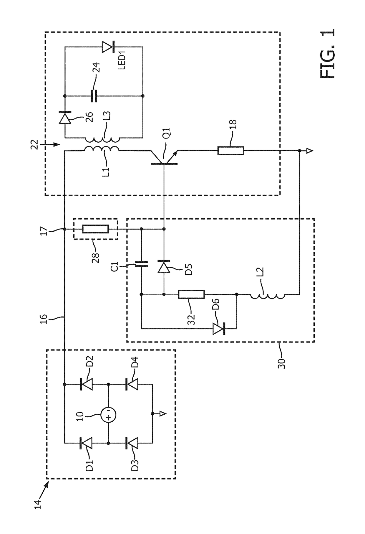 LED driver circuit, and LED arrangement and a driving method