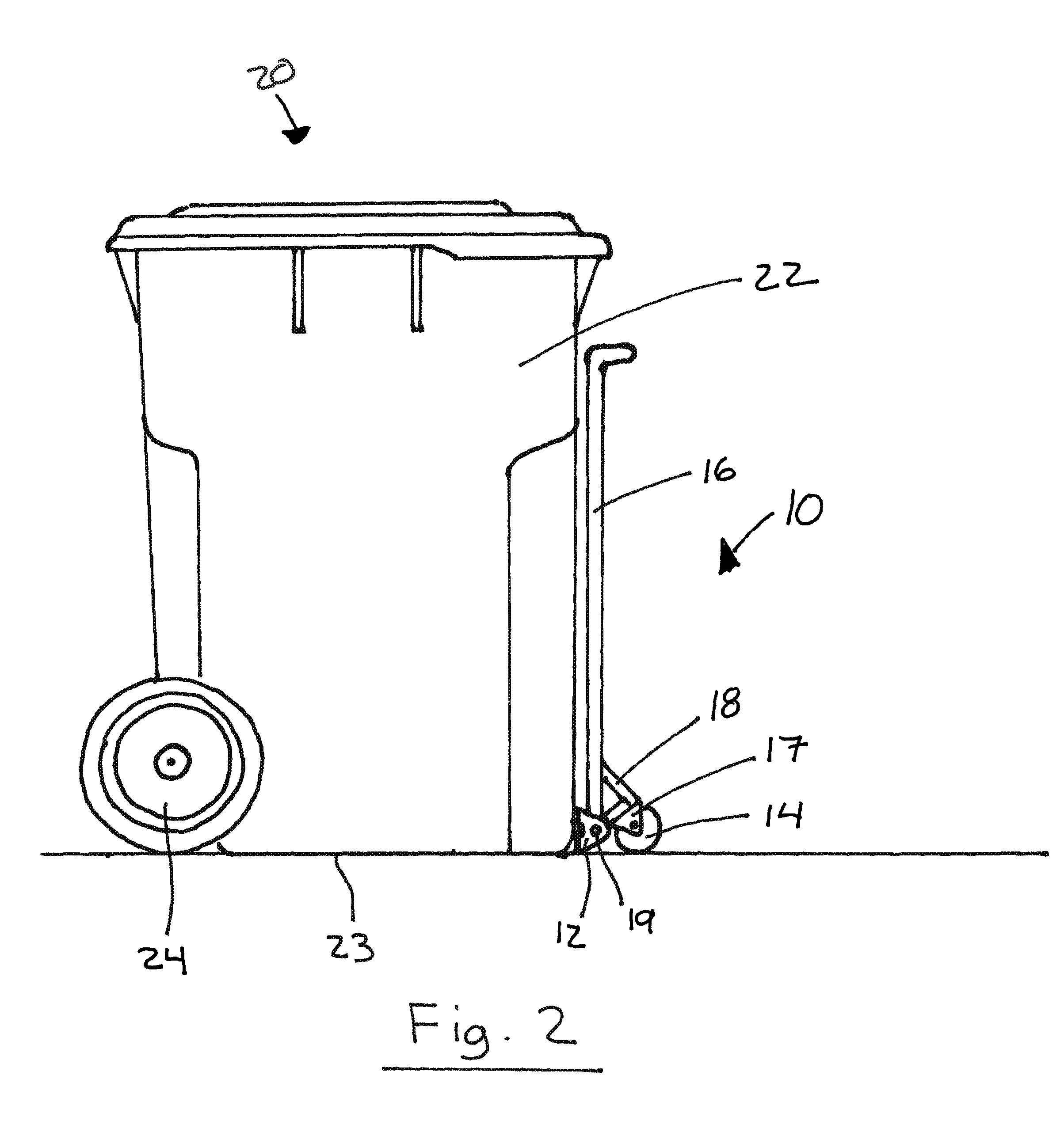 Auxiliary rolling system and waste bin including same