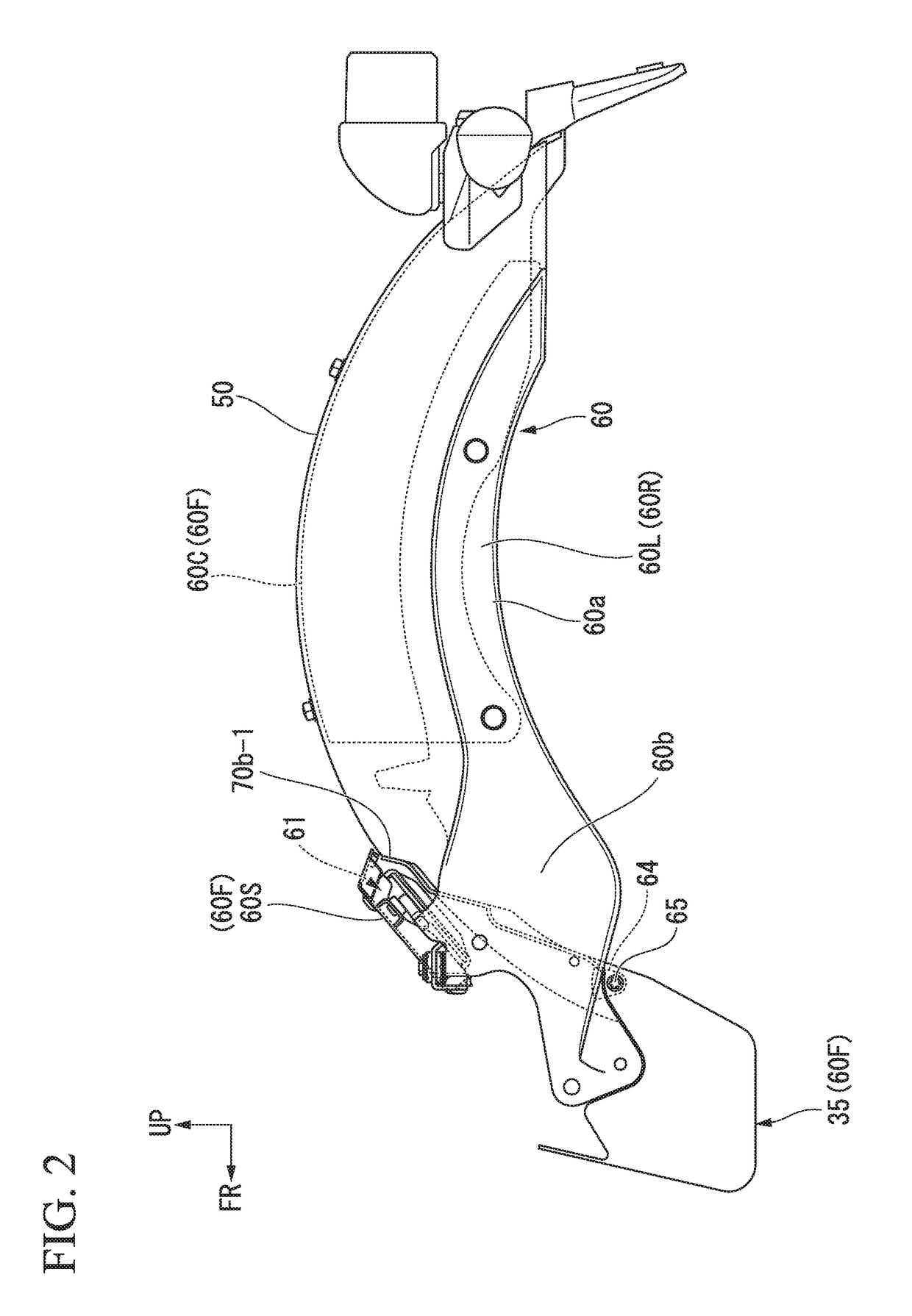 Reservoir tank mounting structure of saddle riding vehicle