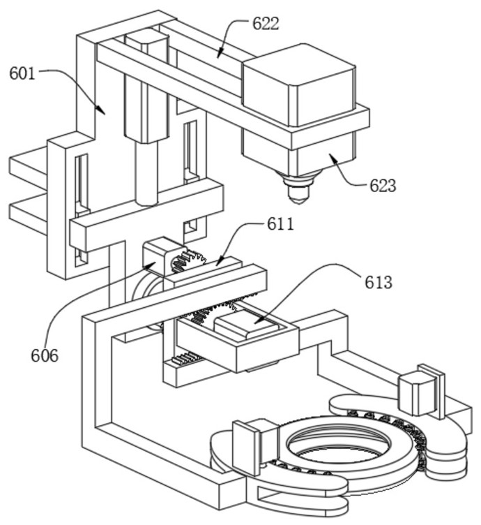 A laser marking device for rubber tire production