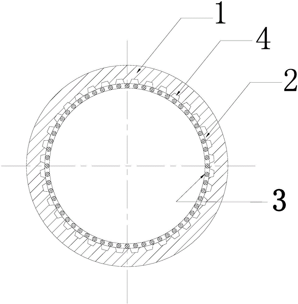 Internally-threaded evaporation heat exchange tube inlayed with wire mesh on inner surface