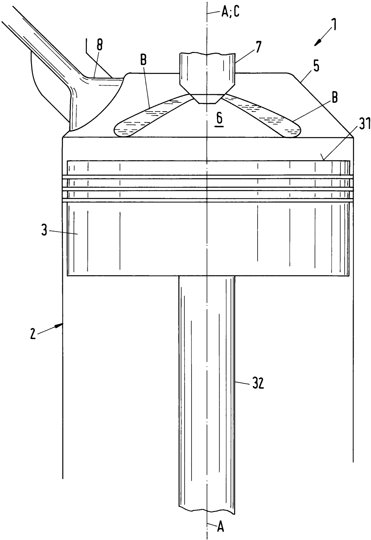 Large diesel motor and method for operating same