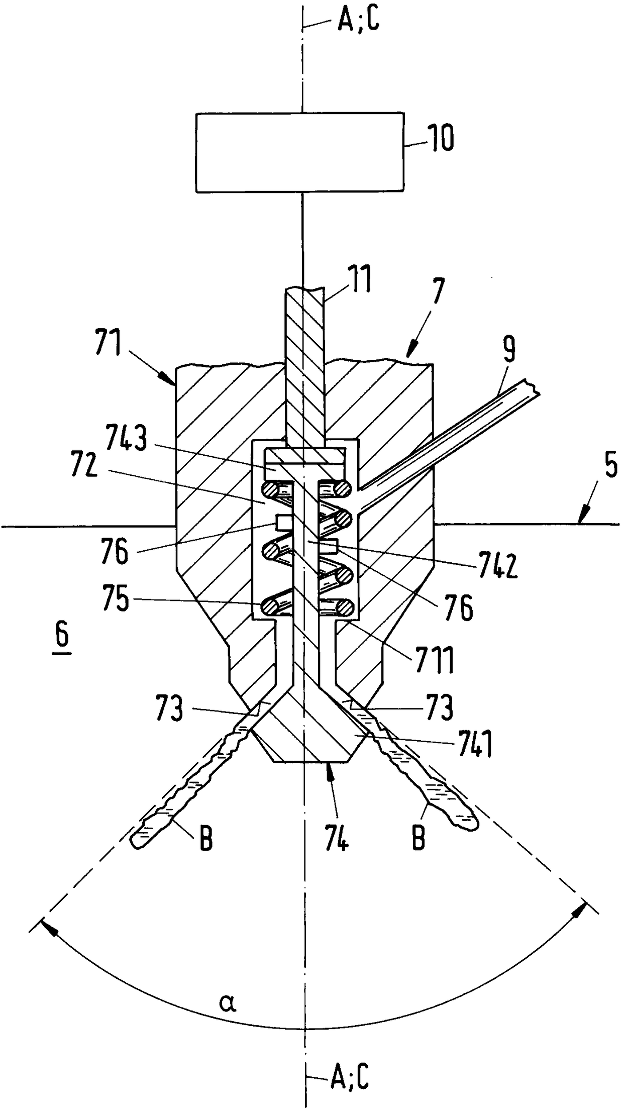 Large diesel motor and method for operating same