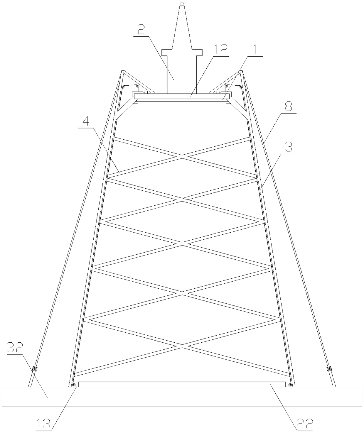 Conveniently-maintained high-stability communication iron tower based on internet of things