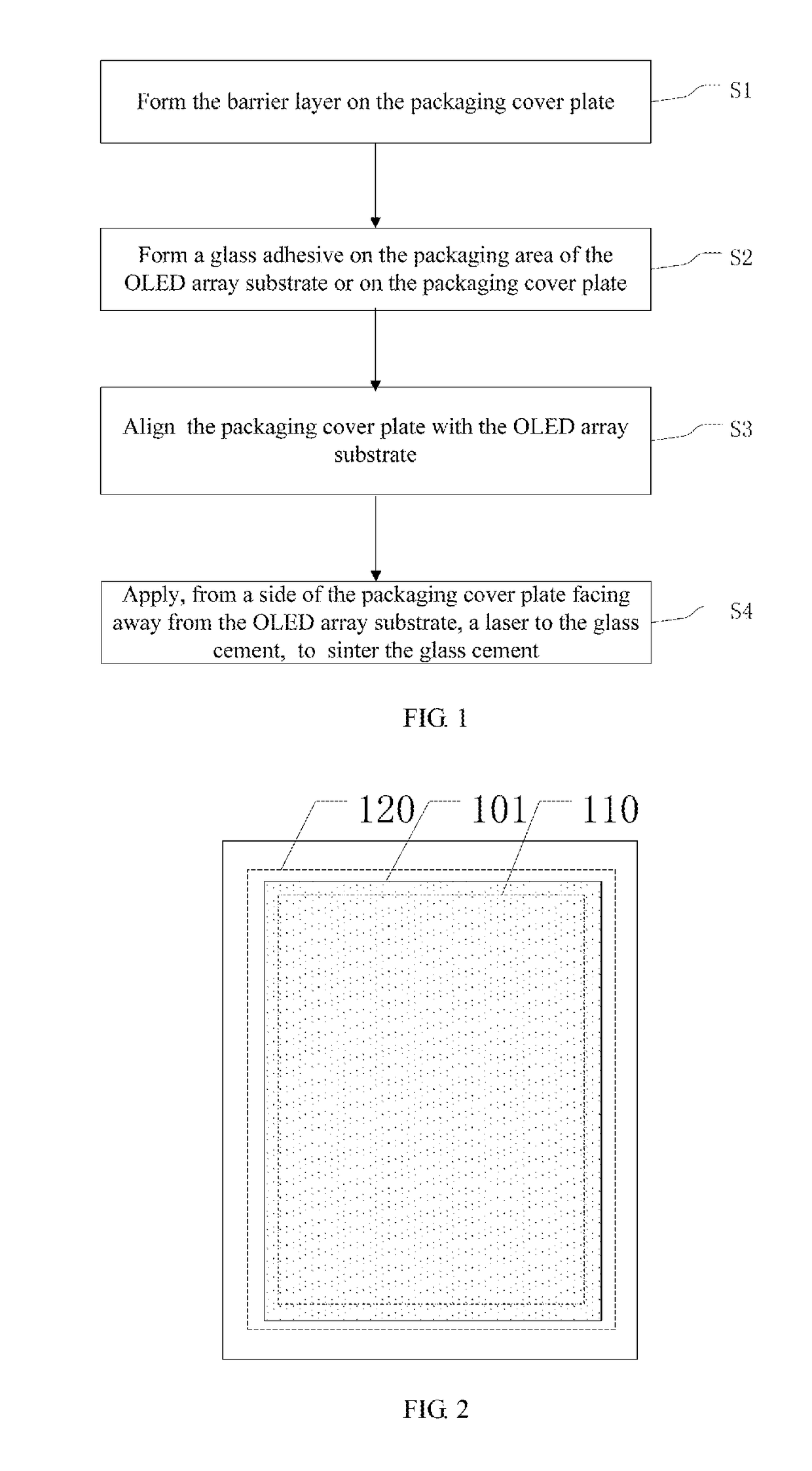 Packaging method, display panel and display device