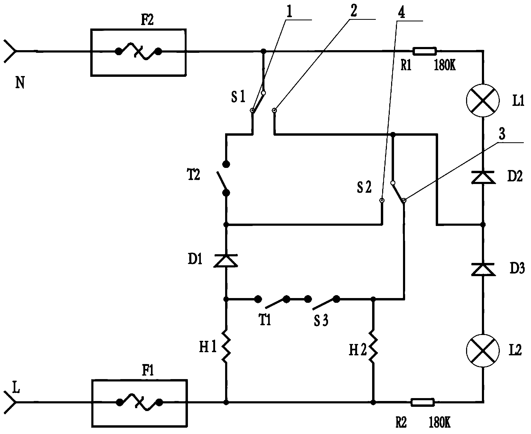 Energy-saving spill-proof mechanical electric rice cooker and energy-saving spill-proof heating circuit thereof