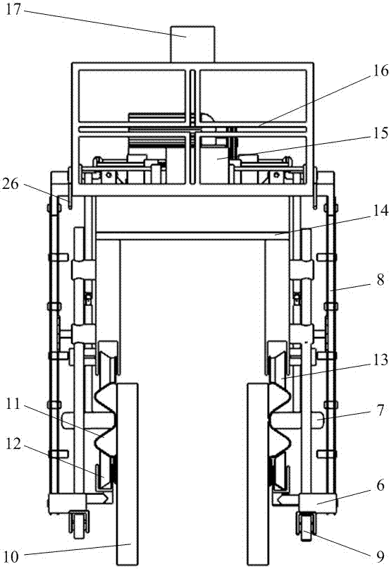 Self-propelled operating platform that straddles the guardrail of the central divider of the expressway