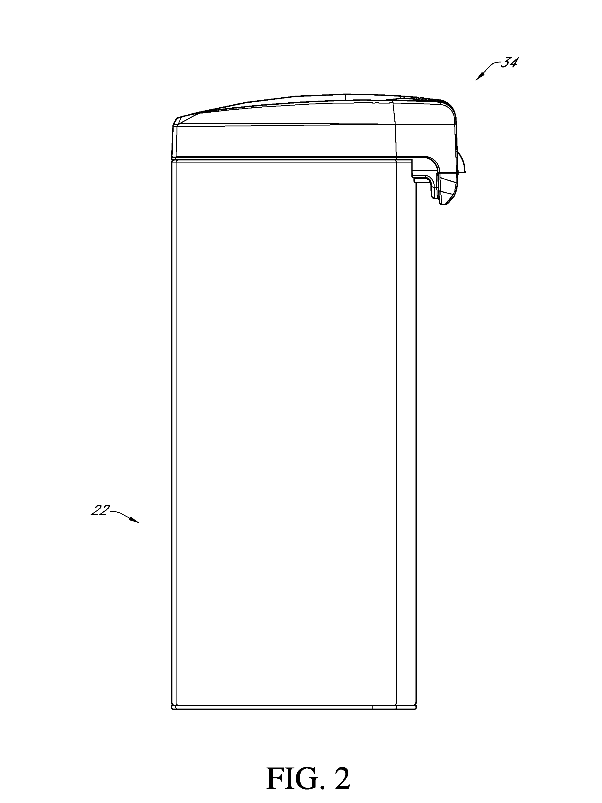 Trash can with power operated lid