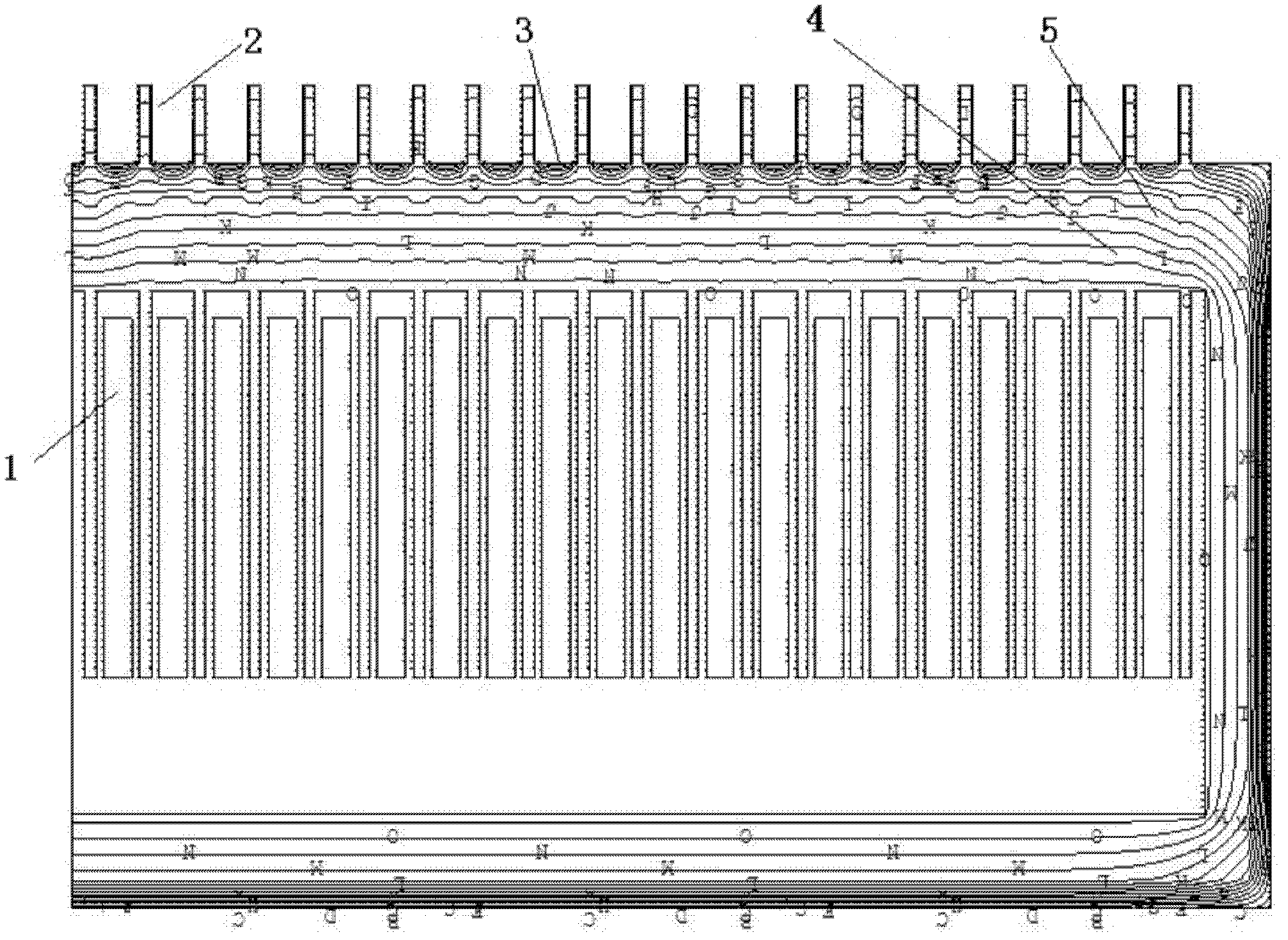 High-current baffleless magnesium electrolytic tank