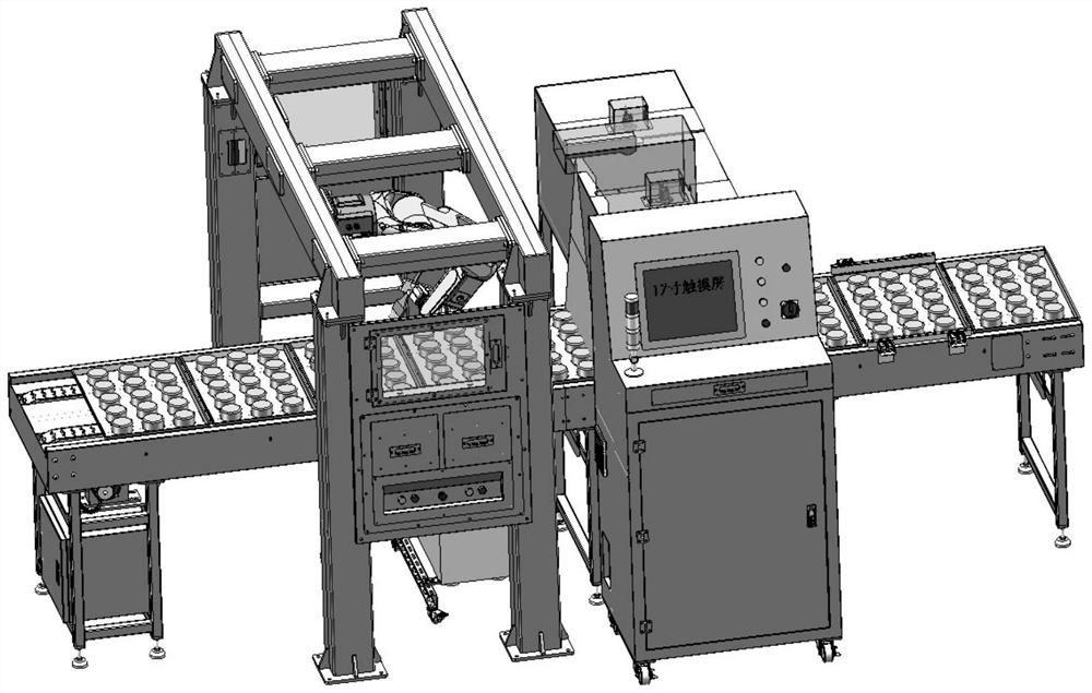 A system and method for brushing egg liquid on moon cakes