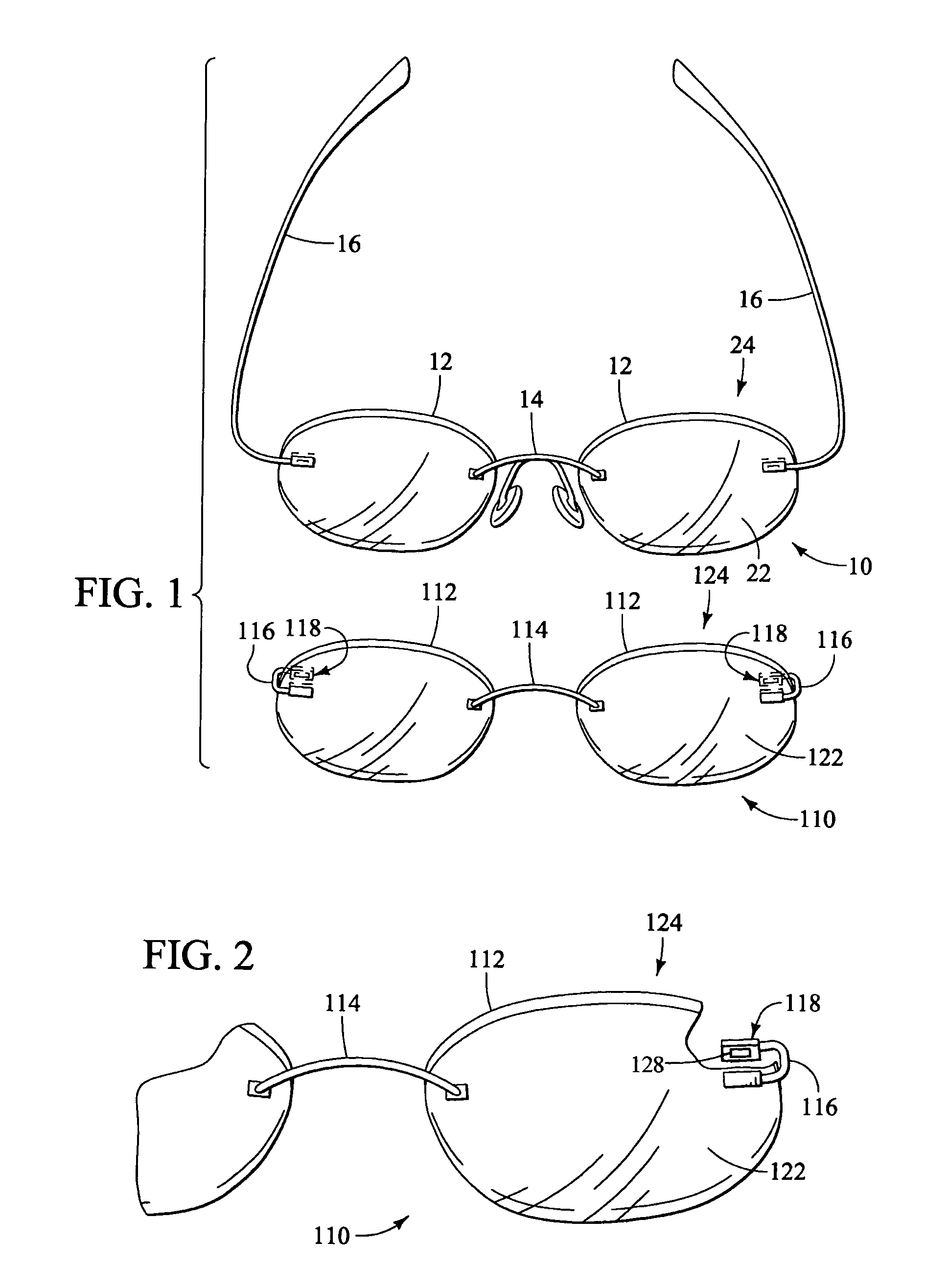 Rimless eyewear system with magnetic retention