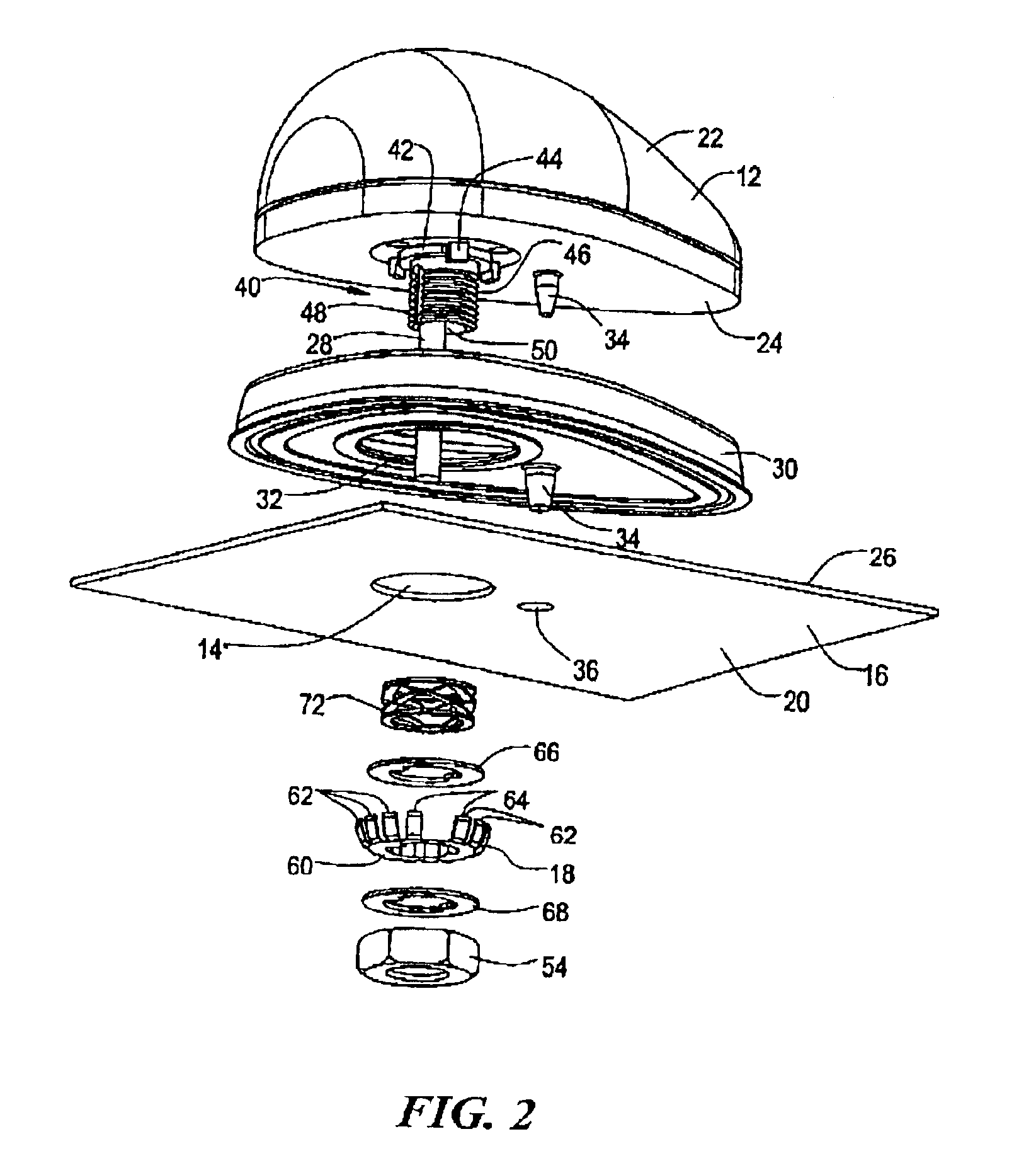 Apparatus and articles of manufacture for an automotive antenna mounting gasket