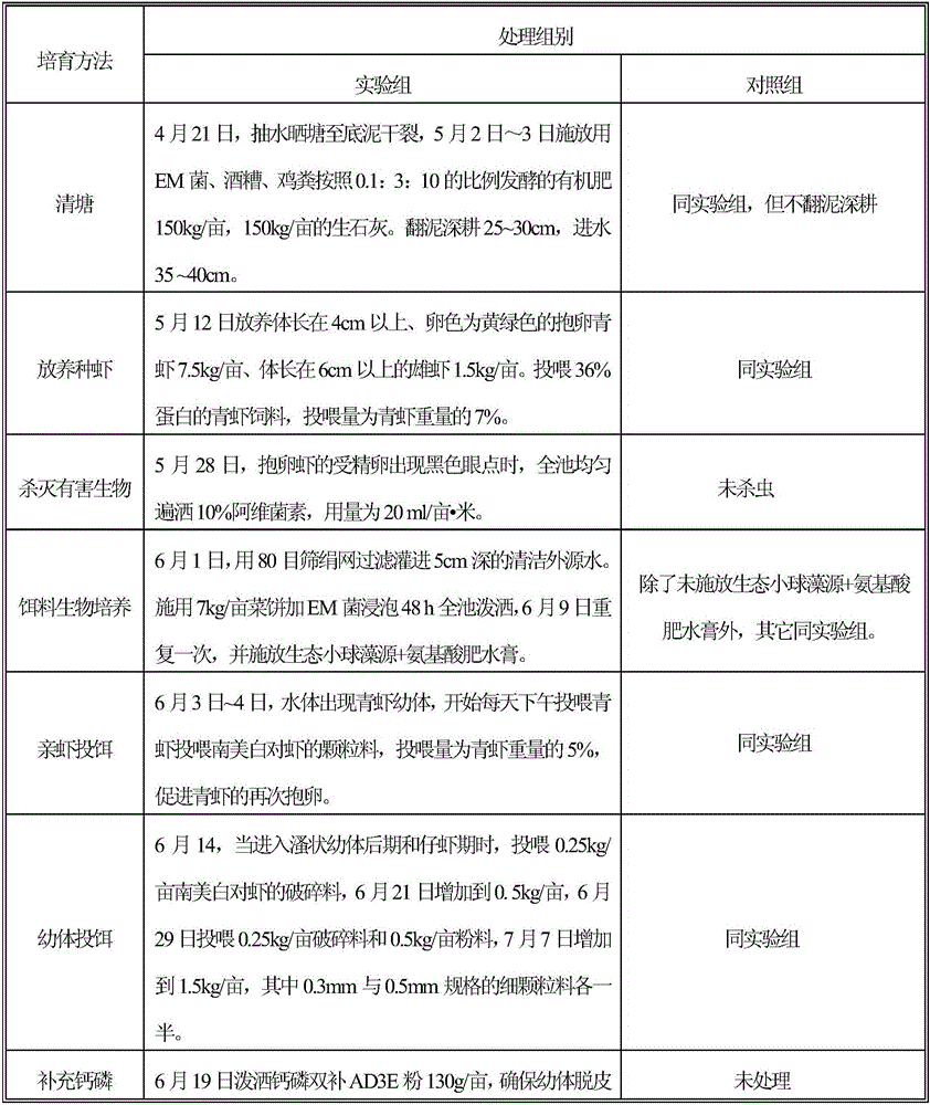 Cultivating method for increasing high-quality freshwater shrimp seed output