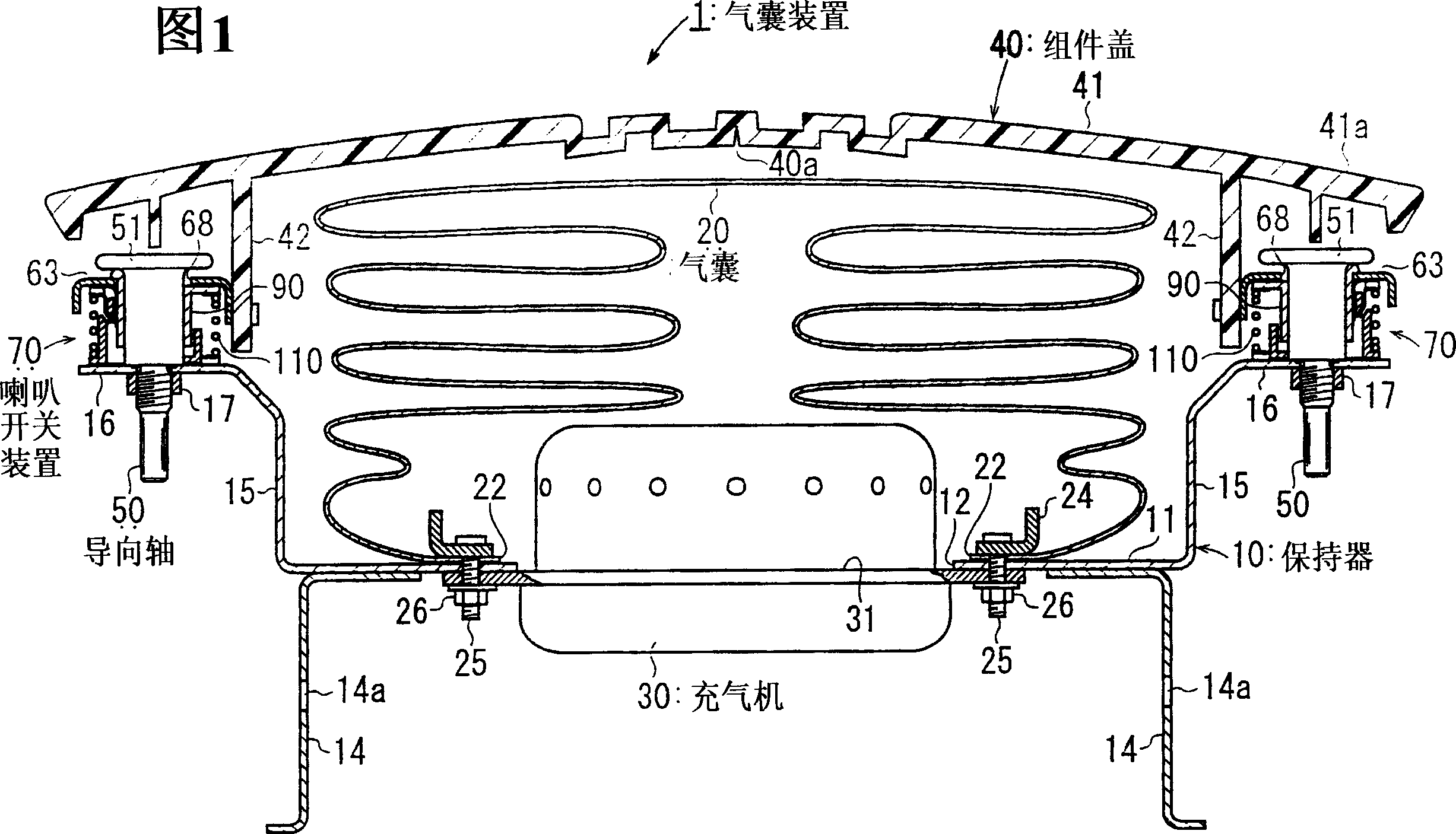 Horn switch gear and airbag system