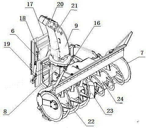 Snow-removing snow-throwing vehicle