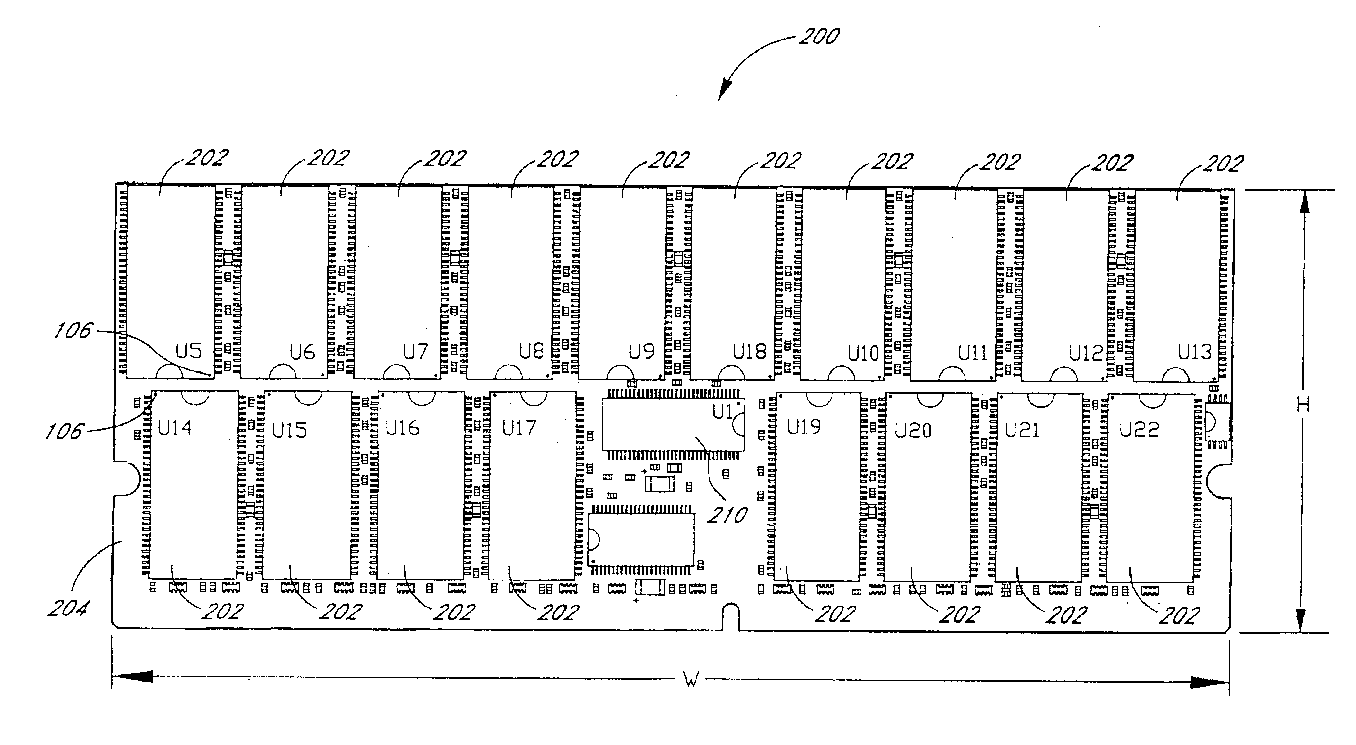 Arrangement of integrated circuits in a memory module