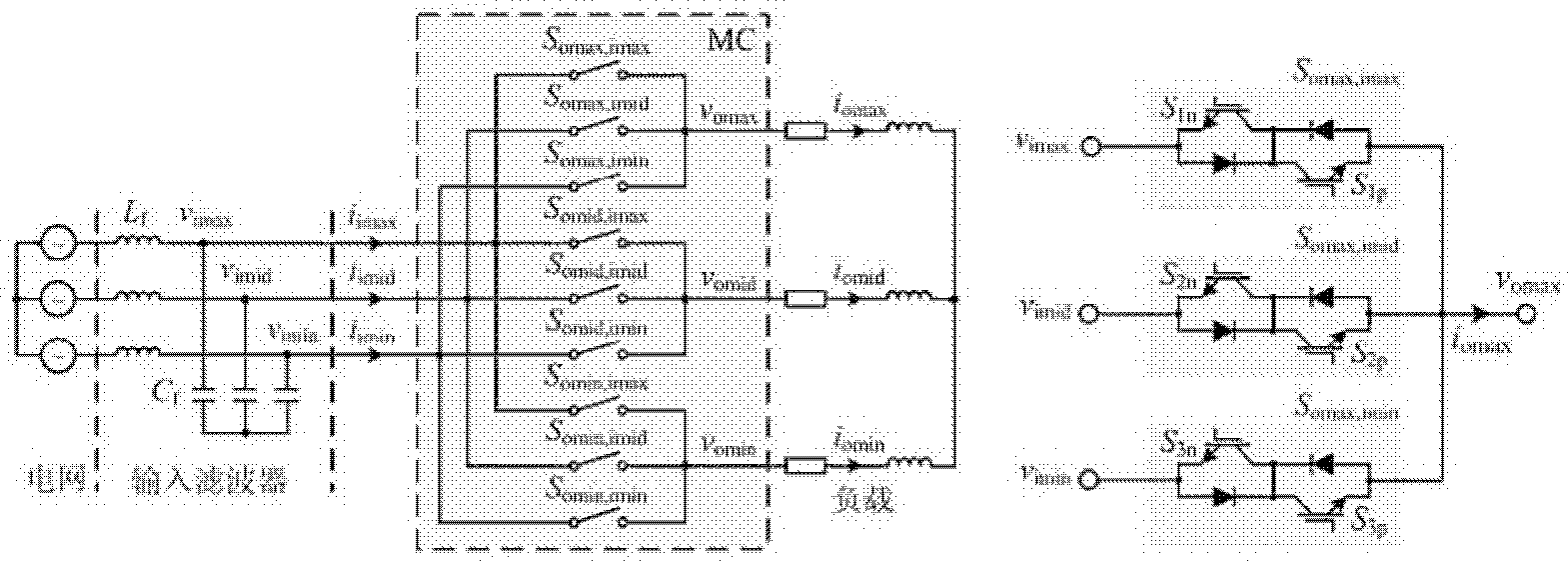 Narrow pulse suppression and electric energy quality improvement method for matrix converter