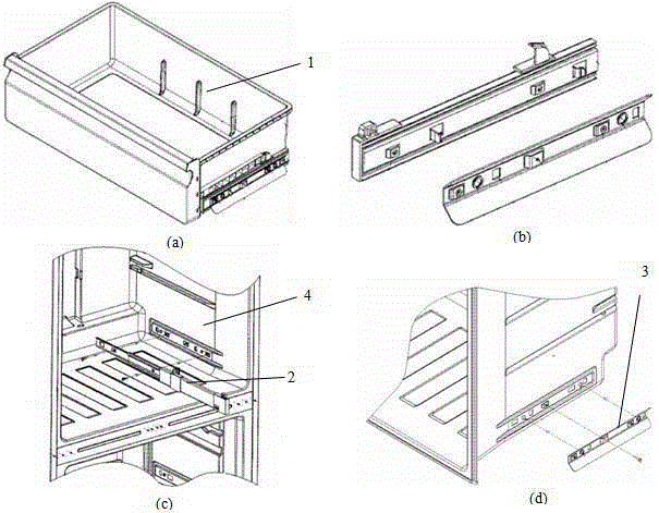 A refrigerator drawer push-pull structure