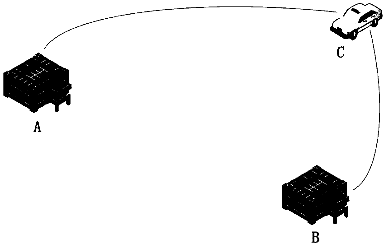 Intelligent parking fee collection system and method used for parking lot and based on C-V2V technology