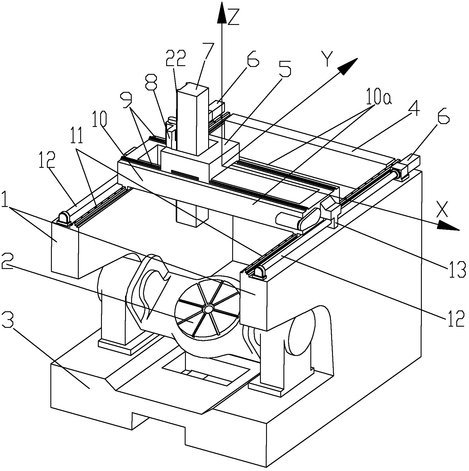 Small high-speed five-axis linkage machine tool