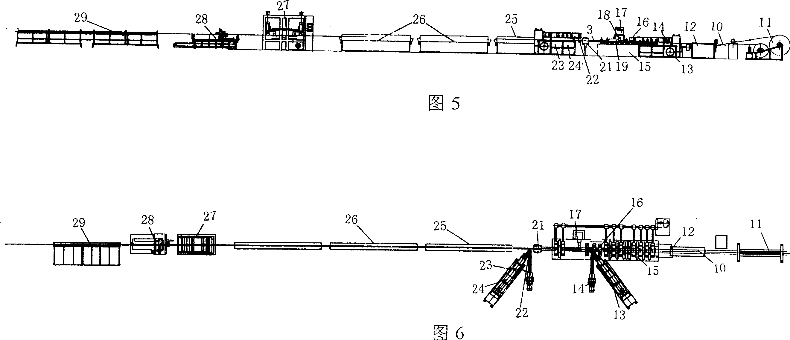 Production method and device for composite tube of butt welding metal tube and polymer