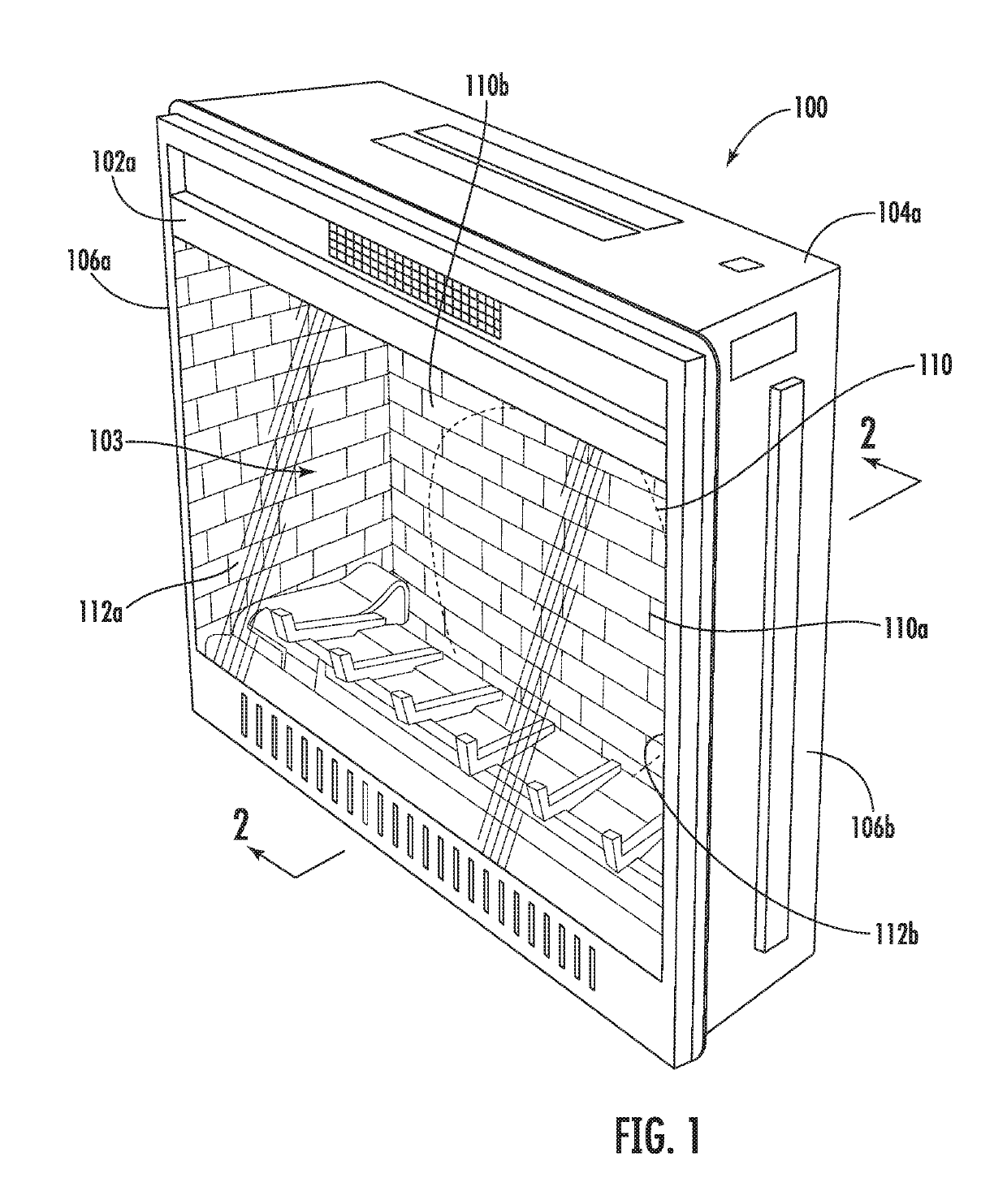 Flame simulating assembly for simulated fireplaces including an integrated flame screen and ember bed