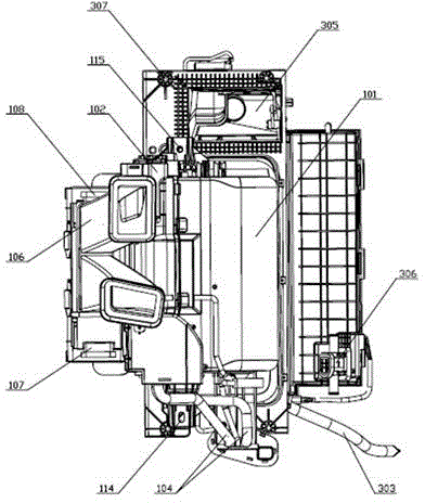 HVAC assembly for truck air conditioner and available to both left hand drive mode and right hand drive mode