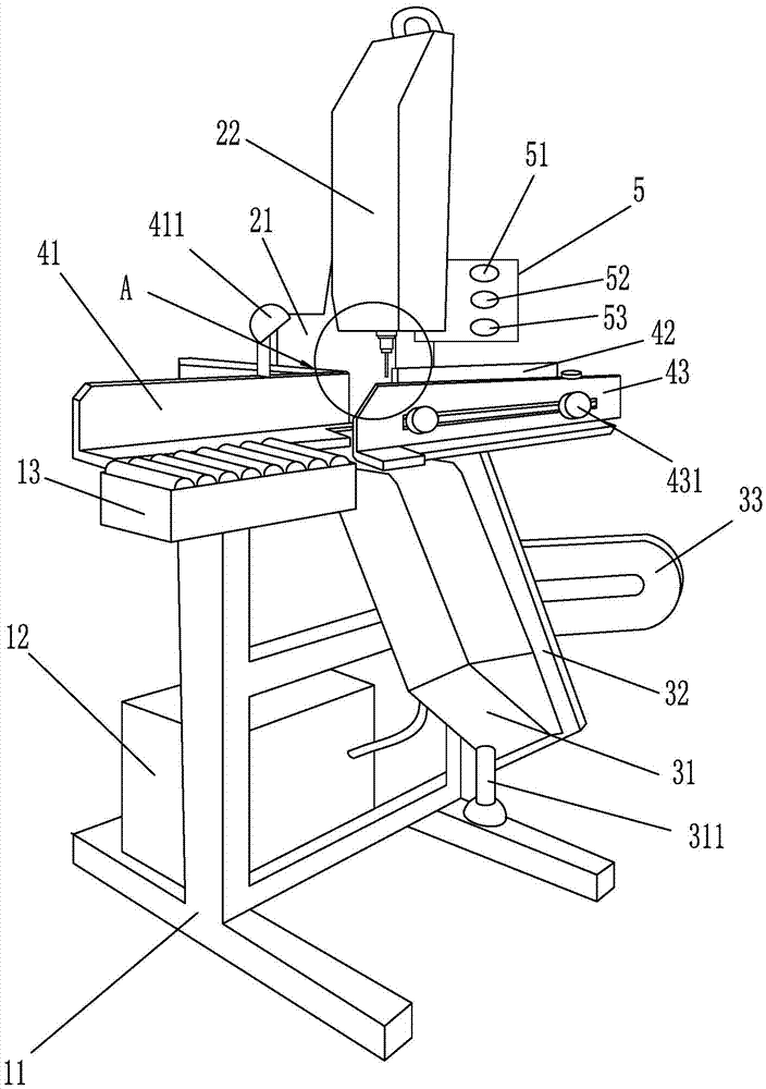 Perforating machine for aluminum profiles