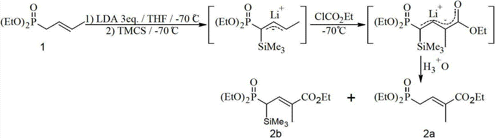 Method for preparing 4-bialkoxy-phosphono-2-methyl-2-butenoic acid alkyl ester