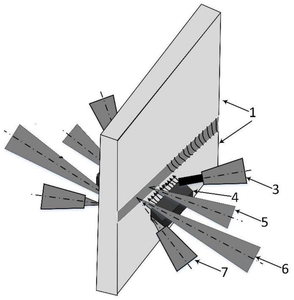 Thick plate laser arc composite double-sided synchronous horizontal welding method and device