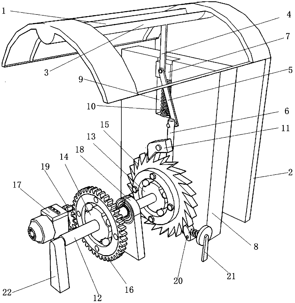 Mechanical energy storage type highway speed bump power generation device