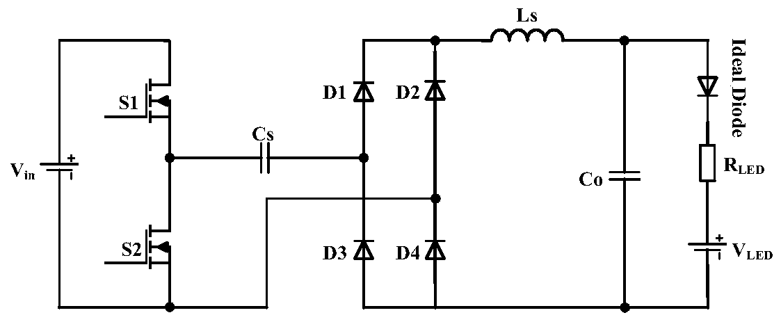 Frequency conversion and constant current control method of LED drive system based on switched capacitor converter