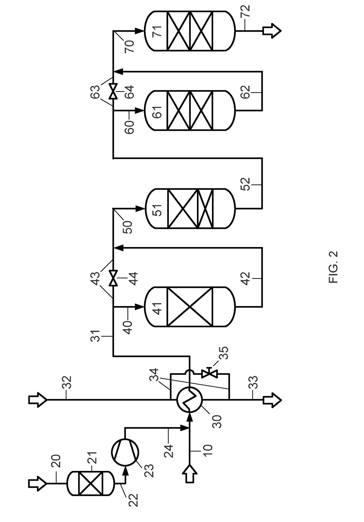 Process and apparatus for producing a mixed feed stream for a steam reforming plant