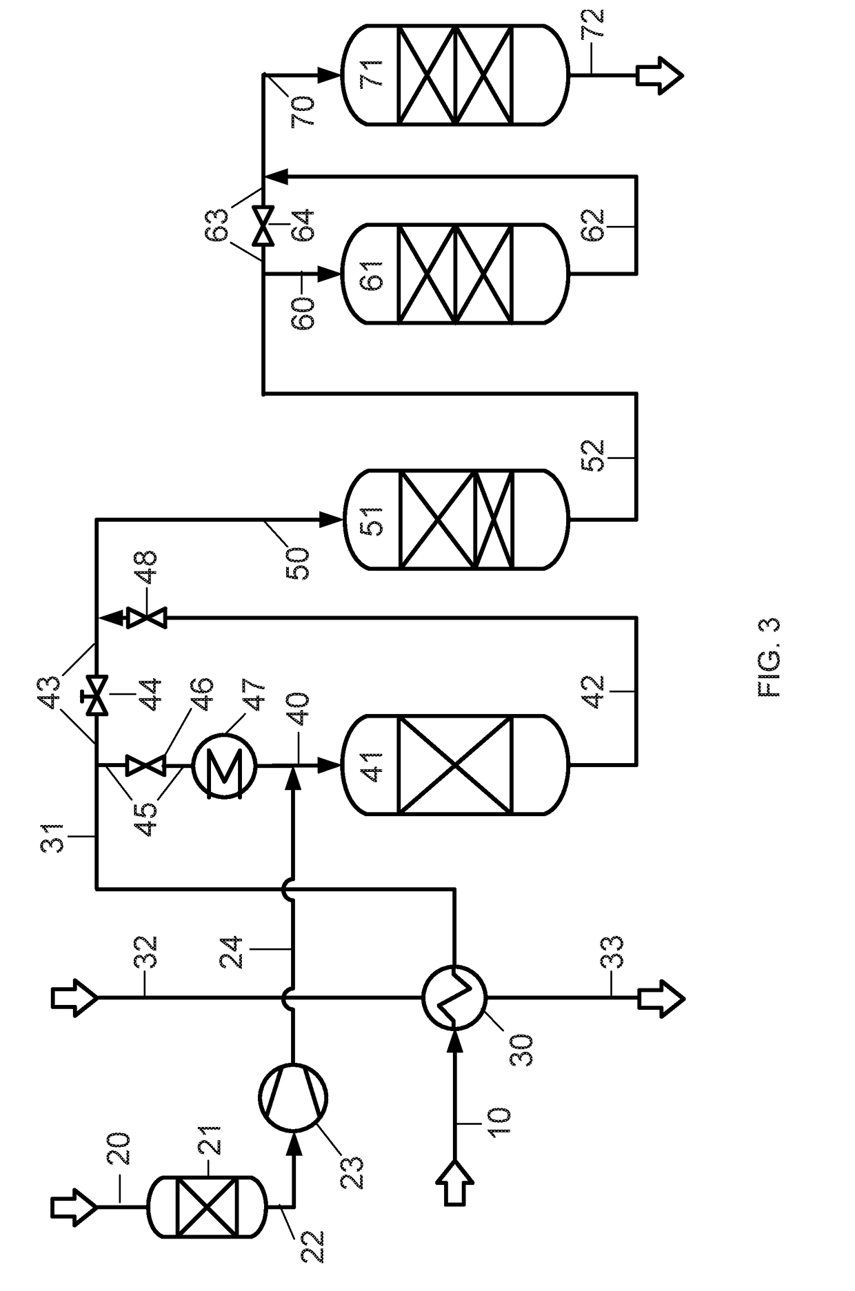 Process and apparatus for producing a mixed feed stream for a steam reforming plant