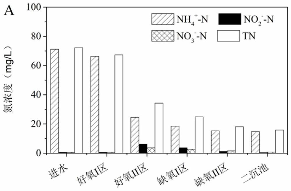 A low-concentration ammonia nitrogen sewage treatment device and treatment method