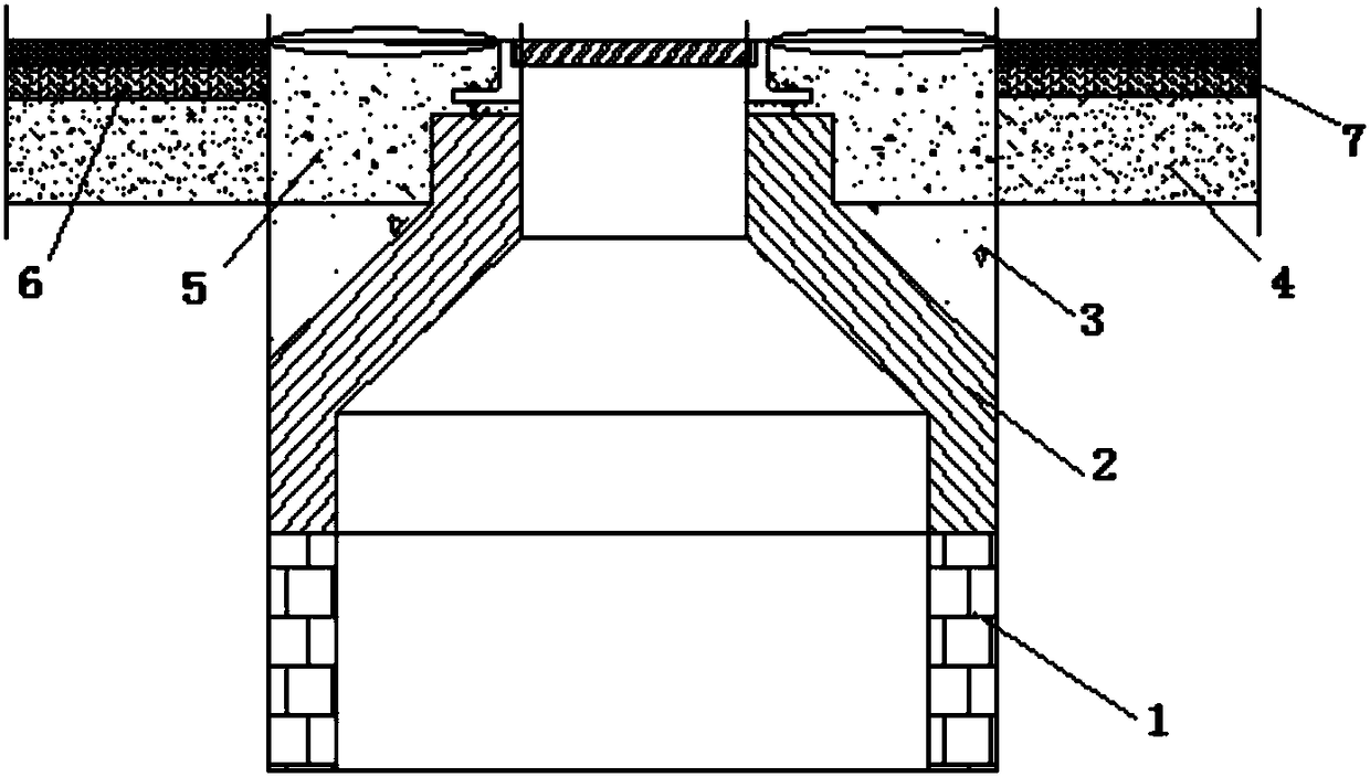 Construction process for manhole cover device on road