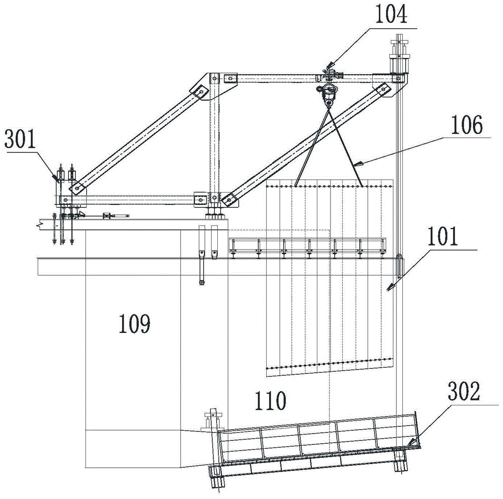 A trailer combined hanging basket structure and construction method