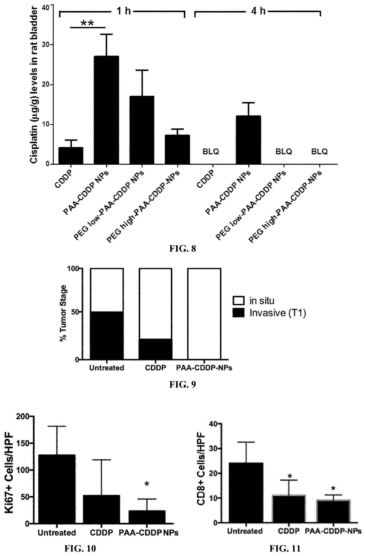 Nanoparticle formulations for enhanced drug delivery to the bladder