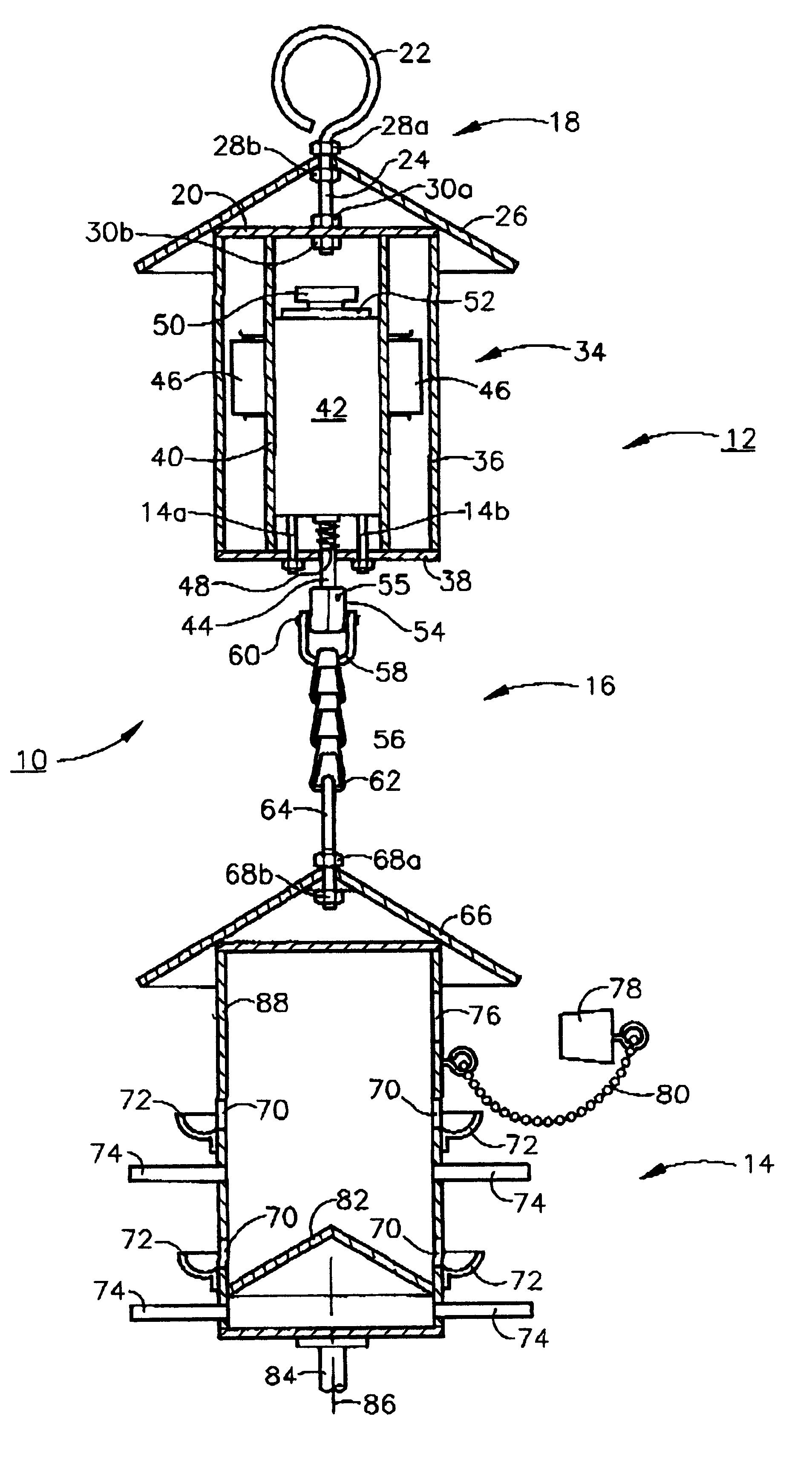 Squirrel repellent bird feeder