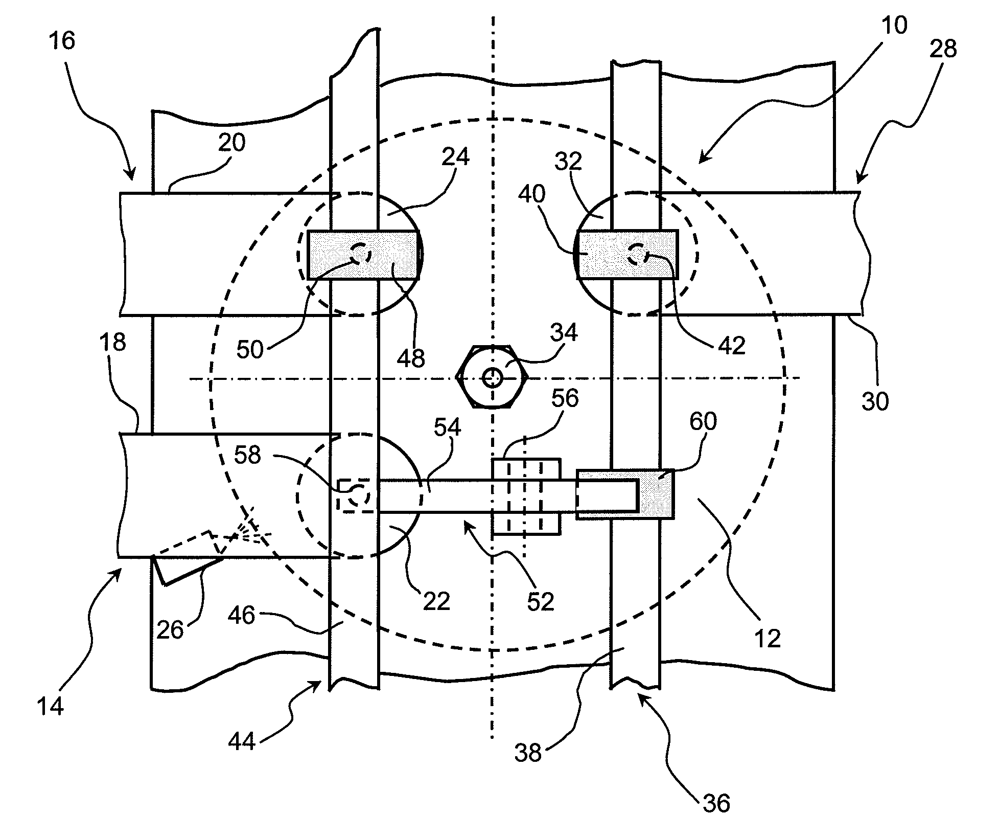 Indirect-injection internal-combustion engine, notably spark-ignition supercharged engine, with two intake means for carrying out a burnt gas scavenging stage